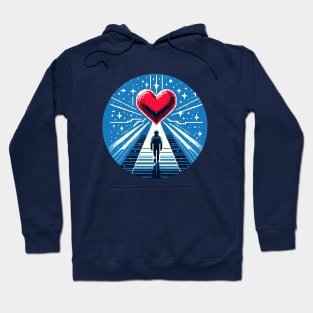 8-Bit Heart Adventure - Retro Pixel Love Quest Design Hoodie